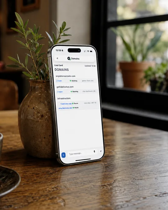 Fabricatus running on a phone